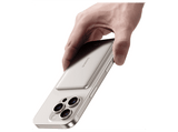 Powerbank - Baseus PicoGo AM41 Ultra-fina, 5000 mAh, 20W, Carga magnética, Con cable Tipo C 60W, Carga Pass-Through, Carga rápida, Blanco Titanium