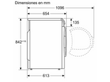 Secadora bomba de calor - Bosch WQG245D0ES, Serie 6, 9  kg, 15 programas, AutoDry, Condensador Autolimpiante, Blanco