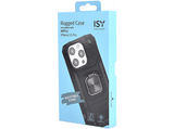 Funda - Isy ISC 6101, Apple, iPhone 15 Pro, Resistente a Golpes, Soporte Plegable Integrado, Negro