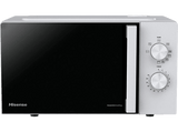 Microondas con grill - Hisense H20MOWP1HG, 1250 W, 5 Niveles de potencia, 20 l, Descongelación, Control Mecánico, Blanco