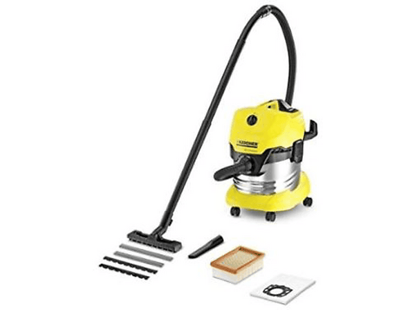 Aspirador sin bolsa - Kärcher WD 4,  1000 W, 20 l, Aspirador en seco y húmedo, Amarillo