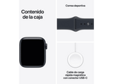 Apple Watch SE 3 (2026), GPS, 44 mm, Caja de aluminio Medianoche, Correa deportiva Azul marino, Talla S/M, Siri AI