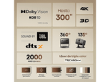 Mini proyector - Hisense C2, Láser Tricolor, Dolby Vision, IA Upscaling, Hasta 300, Gris metalizado