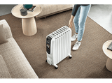 Radiador - De'Longhi Dragon EASYTRONIC TRD50820, Sistema de aceite, 2000W, 12 niveles de temperatura, 8 elementos, Blanco