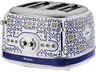 Tostadora - Ariete Capri, 1630W, 4 Ranuras, 4 Rebanadas, 6 Niveles de Tostado, Azul/Blanco