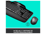Pack Teclado + Ratón - Logitech Wireless Desktop MK710, Inalámbrico, Bluetooth, USB, Negro