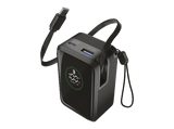 Powerbank - CellularLine Roller, 10000 mAh, Carga rápida, 45 W, 72 horas, USB-C, USAB-A, Negro