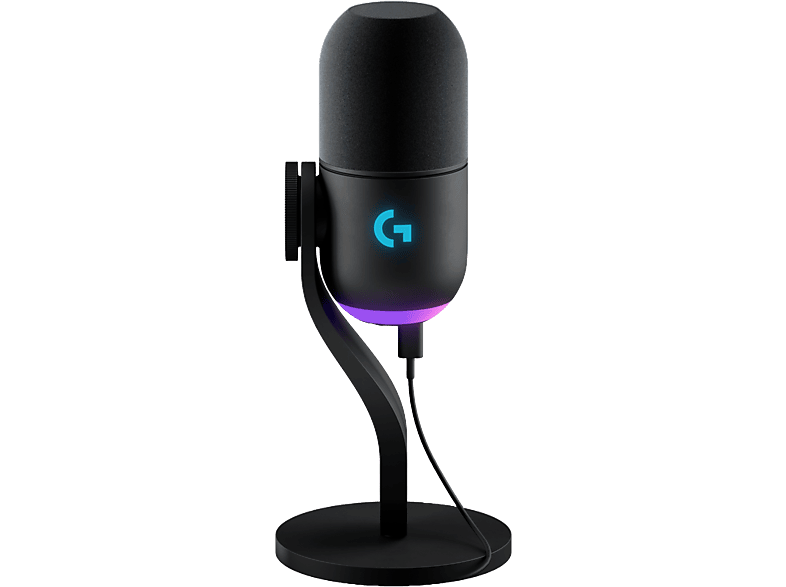 Micrófono - Logitech G Yeti GX para Gaming, USB, RGB, Lightsync, Bloqueo de ruido ambiental, Supercardioide, Personalizable, PC-Mac, Negro