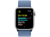 APPLE Watch SE (2023), GPS, 40 mm, Caja de aluminio plata, Vidrio delantero Ion-X, Correa Sport Loop azul invierno
