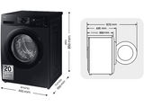 Lavadora carga frontal - Samsung WW80CGC04DABEC, 8kg, 1400 rpm, EcoBubble™, WiFi, Negro