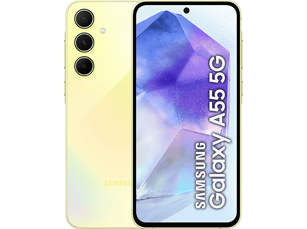 Móvil - Samsung Galaxy A55 5G, Yellow, 256GB, 8GB RAM, 6.6 FHD+ Super AMOLED, Exynos 1480 Octa-Core, 5000 mAh, Android