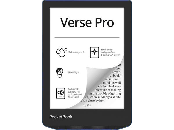 eBook - Pocketbook Verse Pro, 6" E Ink Carta™, 16 GB RAM, SMARTlight, 300 DPI, Azure