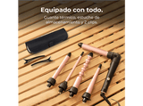 Rizador - Cecotec Surfcare MultiWaves Elite, 5 cabezales, Temperatura regulable, Codo de 90º, Guante térmico y estuche, Negro
