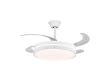 Ventilador de techo- Jata JVTE4242, 42 W, 6 Velocidades, Aspas retráctiles, Luz LED, Función Reverse, Blanco