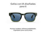 Gafas IA - Meta Fury, Lentes Light Blue Atlantic, Cámara 12 MP, Traducción en tiempo real, Resolución 3K HD, +8h Batería, Racing Green
