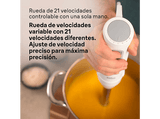Batidora de mano - Braun MultiQuick 5 MQ50001MWH, 1000 W, 21 Velocidades, Vaso medidor 600 ml, Blanco/Gris