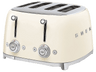 Tostadora - Smeg TSF03CREU,  2000 W, 6 Niveles, Rebanadas cortas, Crema