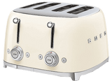 Tostadora - Smeg TSF03CREU,  2000 W, 6 Niveles, Rebanadas cortas, Crema