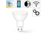 Bombilla inteligente - Hama GU10, WiFi, sin concentrador, 5,5W, compatible con Alexa y Google Assistant
