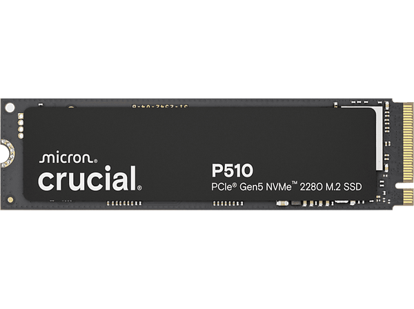 Disco duro SSD interno 1 TB - Crucial P510 PCIe Gen5 NVMe, Interno, M.2, Vel. Escritura 9500 MB/s, Vel. Lectura 11000 MB/s, Negro