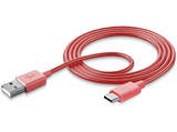 Cable USB - CellularLine USBDATATYCSMART, Cable USB,  1 metro, USB A, USB C, Rosa