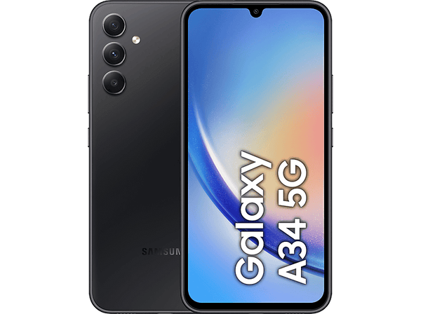 Móvil - Samsung Galaxy A34, Black, 128 GB, 6 GB RAM, 6.6 " FHD+, Mediatek Dimensity 1080 Octa-Core, 5000 mAh, Android 13