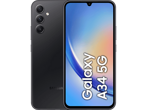 Móvil - Samsung Galaxy A34, Black, 128 GB, 6 GB RAM, 6.6 " FHD+, Mediatek Dimensity 1080 Octa-Core, 5000 mAh, Android 13