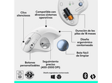 Ratón - Logitech Ergo M575S, Trackball inalámbrico, Botones personalizables, Ergonómico, 2000ppp, Clics silenciosos, 18 meses de pila, PC-Mac, Blanco