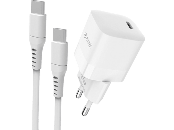 Cargador - Muvit for Change Pack cargador + Cable, Universal, 30W,  Blanco