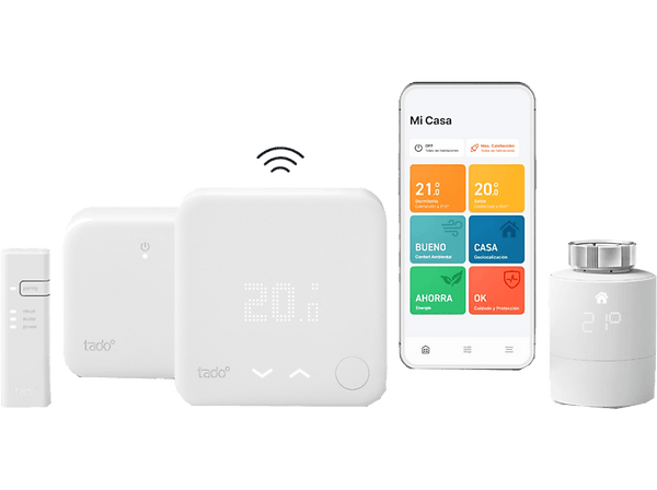 Termostato - Tado Pack kit termostato inalámbrico+ 1 Cabezal Termostático Inteligente, Blanco