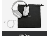 Auriculares inalámbricos - Logitech Zone Vibe 100, Bluetooth, Micrófono con supresión de ruido, 18hs de autonomía, PC/Mac, Altavoces 40 mm, Blanco