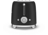 Tostadora - Smeg TSF01BLMEU, 950 W, 2 rebanadas, 2 ranuras, 50's Style, Acabado mate, Negro
