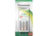Pilas recargables con cargador - Panasonic, 2 pilas AA con cargador para pilas AA y AAA