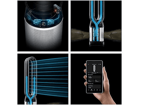 Ventilador sin aspas - Dyson TP11 Purifier Cool™ PC1, Filtro HEPA H13 y Carbón activo, Mando a distancia y Control por APP, Plata