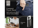 Powerbank - CellularLine Mag Stand, 5000 mAh, 20 W, Carga inalámbrica, USB C, Negro