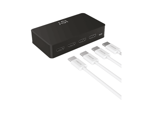 Adaptador cable - ISY IHD-9036, 3x HDMI input, 1x HDMI output, Max. resol 4K@60 Hz, Negro