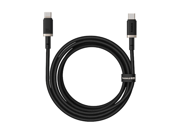 Cable USB - Baseus Dura, USB-C a USB-C, 200 cm, 100W, Carga rápida, Ultrarresistente, Negro y Dorado