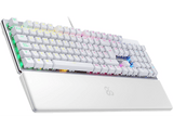 Teclado gaming - NEWSKILL Serike V2, Por Cable, Iluminación RGB, Con reposabrazos, Blanco