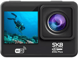 Cámara deportiva - SK8 Cam 6K Elite Plus, 6K, 70 min Autonomía, WiFi, sensor SONY 576, Hasta 40m de Profundidad, Foto de 12 MP, Negro