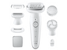 Depiladora - Braun Silk-épil  9-061, Depiladora de arranque, rasuradora y exfoliante, 3 cabezales y 1 peine extra, Piel suave duradera, Blanco y Plata