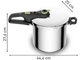 Olla express - Tefal Secure Trendy P2584402, 8 L, 2 programas de cocción, Acero Inoxidable, Verde