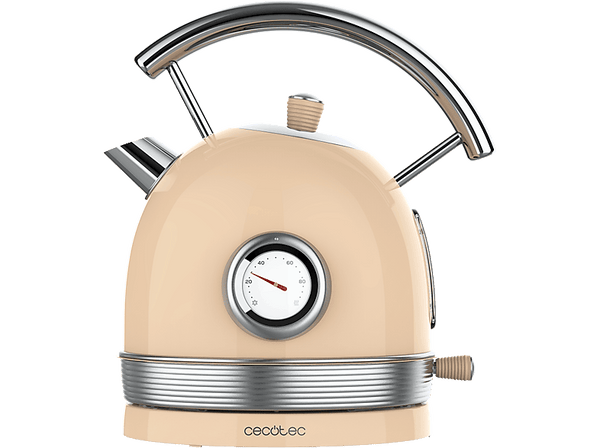 Hervidor de agua - Cecotec Thermosense 420 Light Beige, 2200 W, 1.8 l, Base 360º, Acero inoxidable, Light Beige