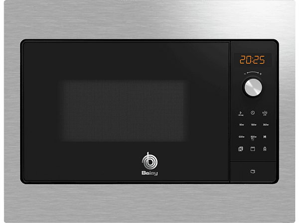 Microondas integrable - Balay 3CG5142X3, 800 W, 5 niveles, 20 l, Negro/Acero inoxidable