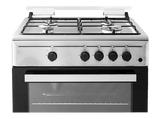 Cocina a gas - KOENIC KFC 2421-4, 4 Zonas, Horno, Gas Butano, Libre instalación, Plata