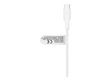 Cable USB - Belkin BoostCharge Pro Cable trenzado USB-C a doble USB-C de 140 W, 1.5 m, Universal, Blanco