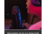 Micrófono - Blue Yeti X, Con soporte, 100 dB, USB, Cable 2 m, Para PC y Mac, Negro