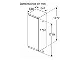 Frigorífico una puerta integrable - Balay 3FIE734S, Cíclico, 177.2 cm, 310 l, Control electrónico, Interruptor Super-refrigeración, Sin Panelar