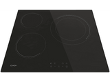 Placa vitrocerámica - Candy CH63DCC, 3 zonas, 59 cm, Negro