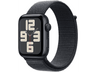 Apple Watch SE (2024), GPS, 44 mm, Caja de aluminio Medianoche, Vidrio delantero Ion-X, Correa Loop deportiva Tinta