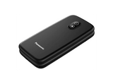 Móvil - Panasonic KX-TU410, Negro, 1000 mAh, Compatible con Audífonos, Pantalla TFT Color, Teclas Separas Gran Tamaño con Iluminación, Cámara 0.08MP